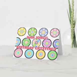 Cartão Mah Jongg Birthday Dots