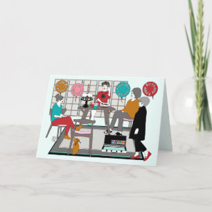 Cartão Mah Jongg Cat Birthday