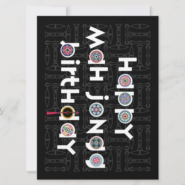 Cartão Mah Jongg Dots Birthday (Frente)