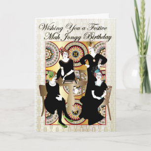 Cartão Mah Jongg Festive Birthday