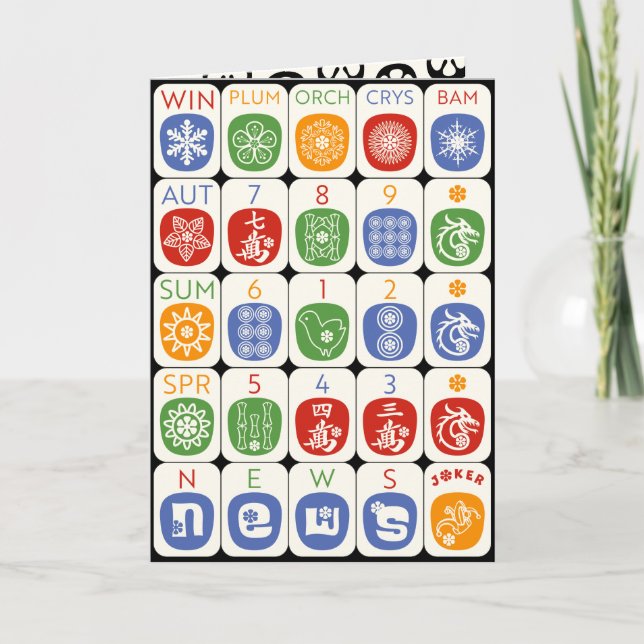 Cartão Mah Jongg Modern Card (Frente)