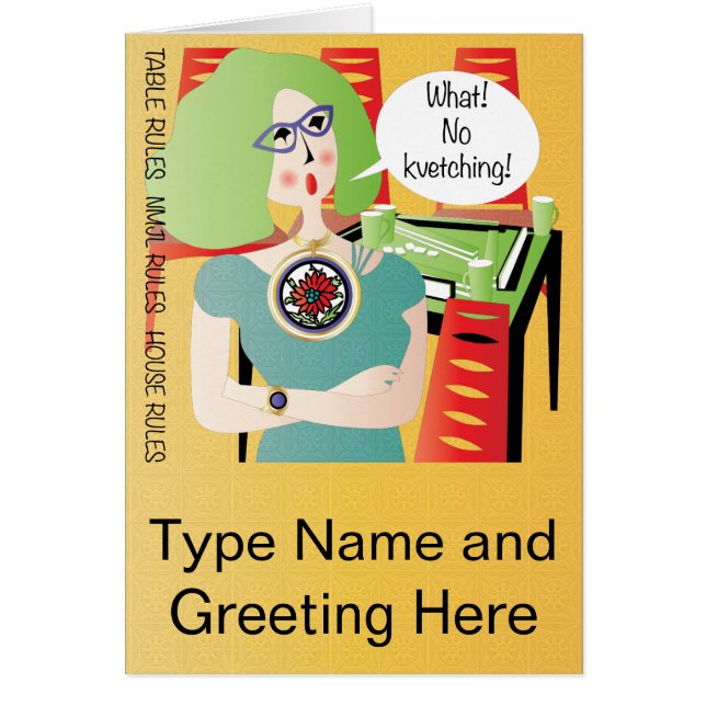 Cartão Mah Jongg Sayings Kvetching (Frente)