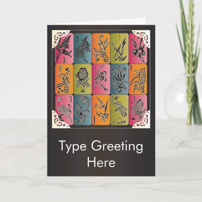 Cartão Mah Jongg um Bams (Frente)