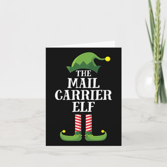 Cartão Mail Carrier Elf Correspondente Família Grupo Nata (Frente)