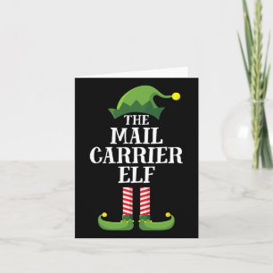 Cartão Mail Carrier Elf Correspondente Família Grupo Nata