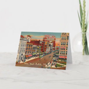 Cartão Main Street - Buffalo, NY Vintage Greeting Card