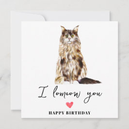 Cartão Maine Coon Cat Mãe Puppy Pets Aniversário