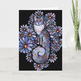 Cartão Maine Coon Dilue Calico Cat Purple