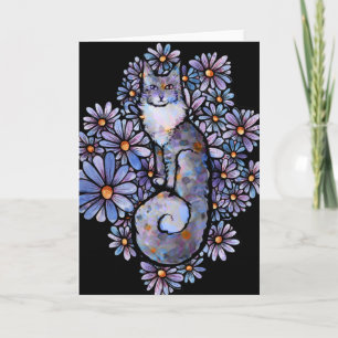 Cartão Maine Coon Dilue Calico Cat Purple