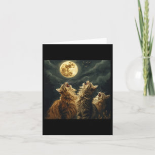 Cartão Maine Coon Howl No Moon Cat Lover