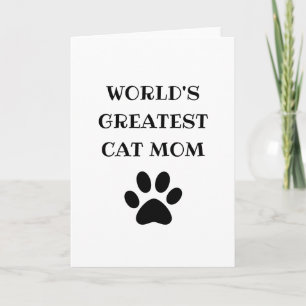 Cartão Maior Mãe de Gato do Mundo Texto Personalizado