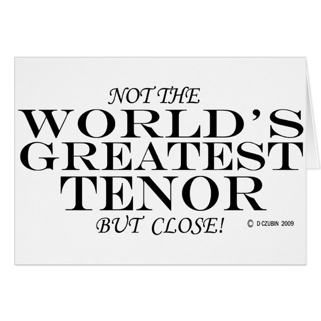 Cartão Maior Tenor Fechar (Frente Horizontal)