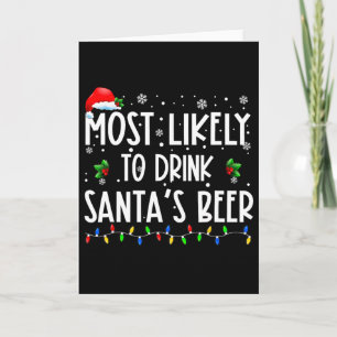 Cartão Mais Propenso a Beber a Cerveja do Papai Noel Bebi