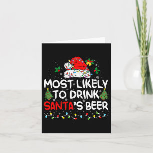 Cartão Mais Propenso a Beber a Cerveja do Papai Noel Corr