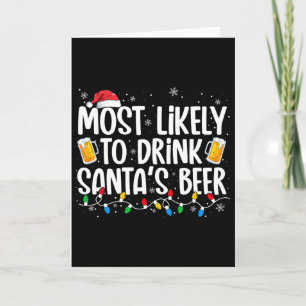 Cartão Mais Propenso a Beber a Cerveja do Papai Noel Dive
