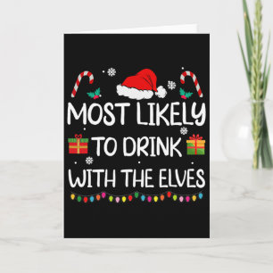 Cartão Mais Propenso a Beber Com a Família de Elfos Elf N