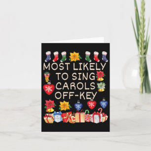 Cartão Mais Propenso a Cantar Canções de Natal Fora do To