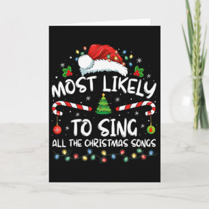 Cartão Mais Propenso a Cantar Todas as Músicas de Natal F