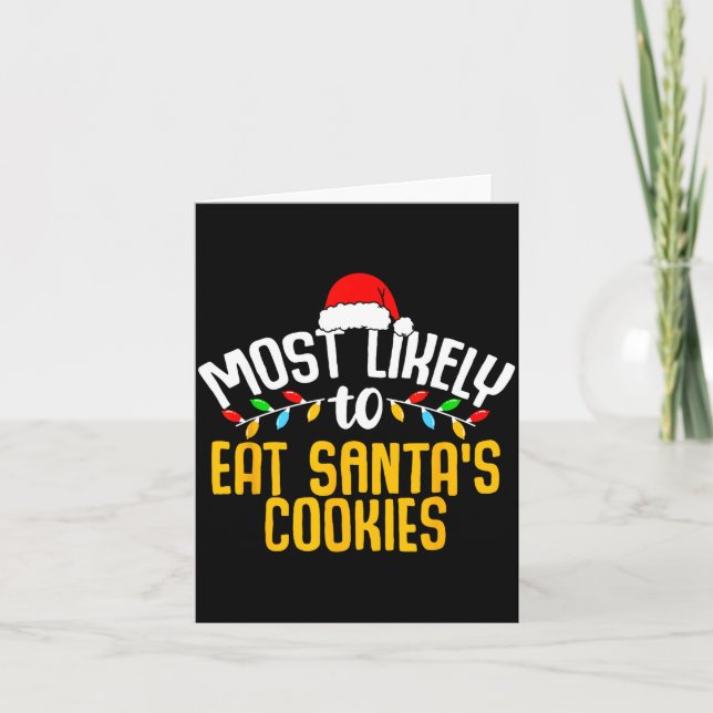 Cartão Mais Propenso a Comer os Biscoitos do Papai Noel F (Frente)