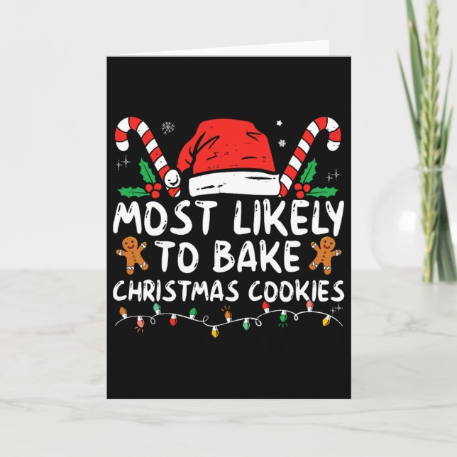 Cartão Mais Propenso a Comprar Biscoitos de Natal (Frente)