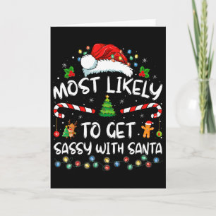 Cartão Mais Propenso a Ficar Doente Com o Papai Noel Famí
