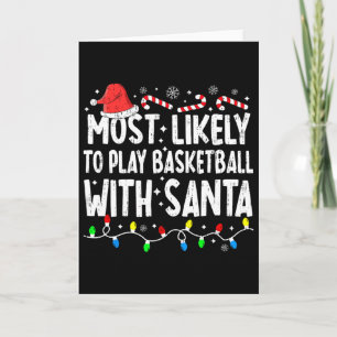 Cartão Mais Propenso a Jogar Basquetebol com o Papai Noel