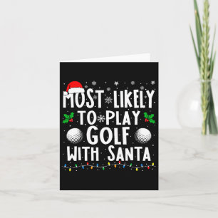 Cartão Mais Propenso a Jogar Golfe com o Natal da Família