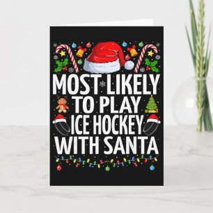 Cartão Mais Propenso a Jogar Hóquei no Gelo com o Natal d