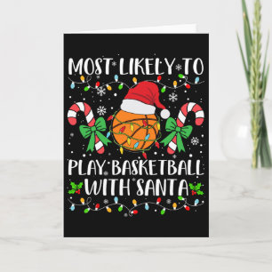 Cartão Mais Propenso a Jogar Sketll Com o Papai Noel Nata