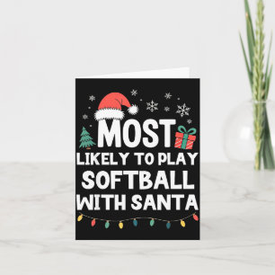 Cartão Mais Propenso a Jogar Softbol Com o Natal do Papai