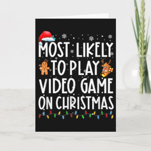 Cartão Mais Propenso a Jogar Video Game no Papai Noel de 