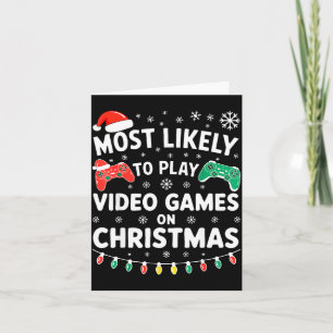 Cartão Mais Propenso a Jogar Video Games na Camisa de Nat