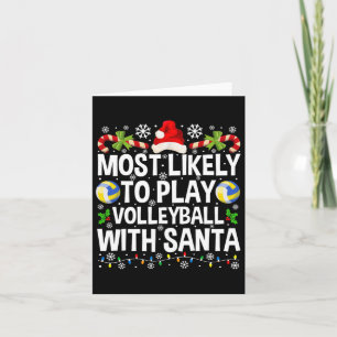 Cartão Mais Propenso a Jogar Volei com o Papai Noel Natal