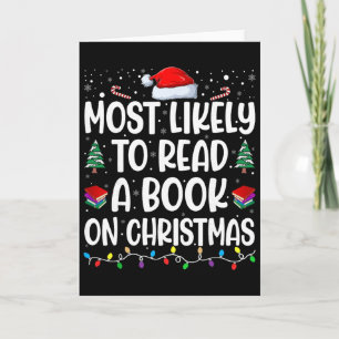 Cartão Mais Propenso a Ler um Livro no Natal Combinando F