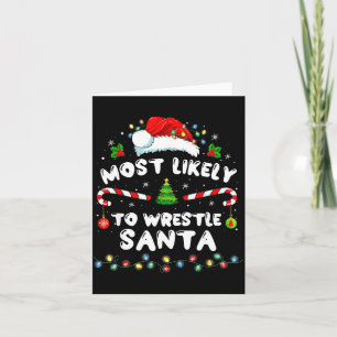 Cartão Mais Propenso a Lutar com o Papai Noel Natal Xmas