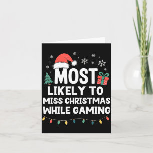 Cartão Mais Propenso a Perder o Natal Enquanto Joga Gamer