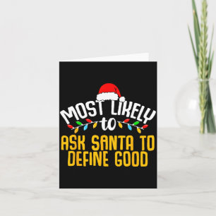 Cartão Mais Propenso a Perguntar ao Papai Noel Definir Bo
