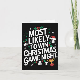 Cartão Mais Provável de Ganhar Noite de Jogos de Natal em
