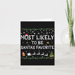 Cartão Mais Provável de Ser o Favorito do Papai Noel Famí