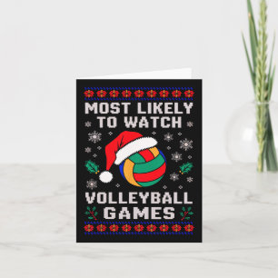 Cartão Mais provável é ver Papais noeis de vôlei no jogo