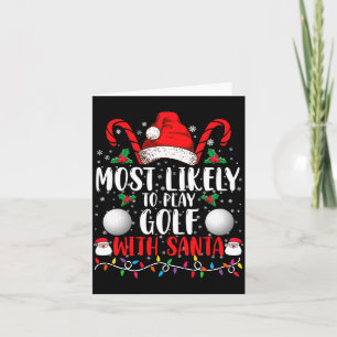 Cartão Mais Provável Jogar Golfe Com o Natal da Família S