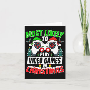 Cartão Mais Provável Jogar Videos games Na Fama De Natal