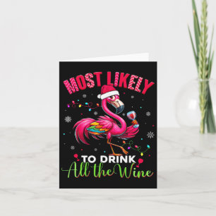 Cartão Mais Provável Para Beber Mulheres Flamingo De Nata