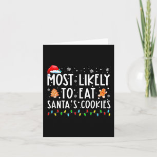 Cartão Mais Provável Para Comer O Natal Da Família Santas