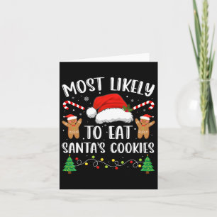 Cartão Mais Provável Para Comer O Natal Da Família Santas