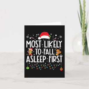 Cartão Mais Provável Para Dormir Primeira Família De Xmas