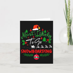 Cartão Mais Provável Para Ir Snowboard Humor Christmas Pa