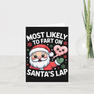 Cartão Mais Provável Que Toque Pum No Colo do Papai Noel