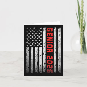 Cartão Mais velho 2025 Patriótica American Flag Graduatio