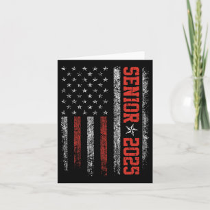 Cartão Mais velho Ano 2025 Graduação Americana Flag Usa C
